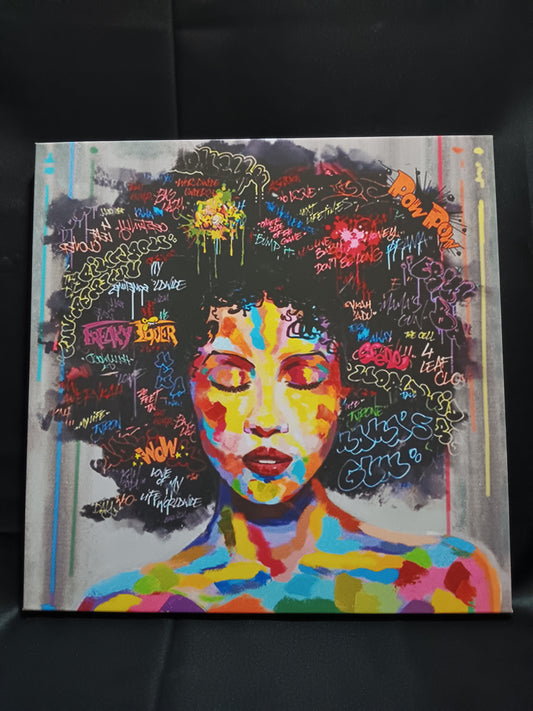 Afro Thoughts Woman Stretch Canvas